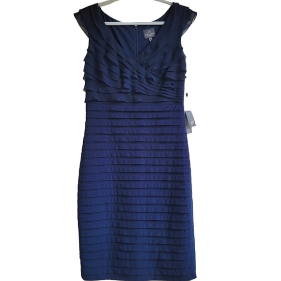 Adrienne Papell Navy Blue Dress - Picture 1 of 11